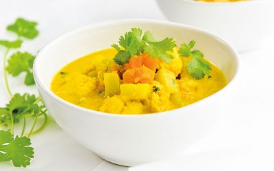 Ling and pumpkin curry with citrus couscous