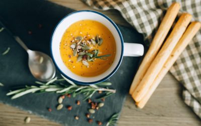 Pumpkin and pine kernel soup