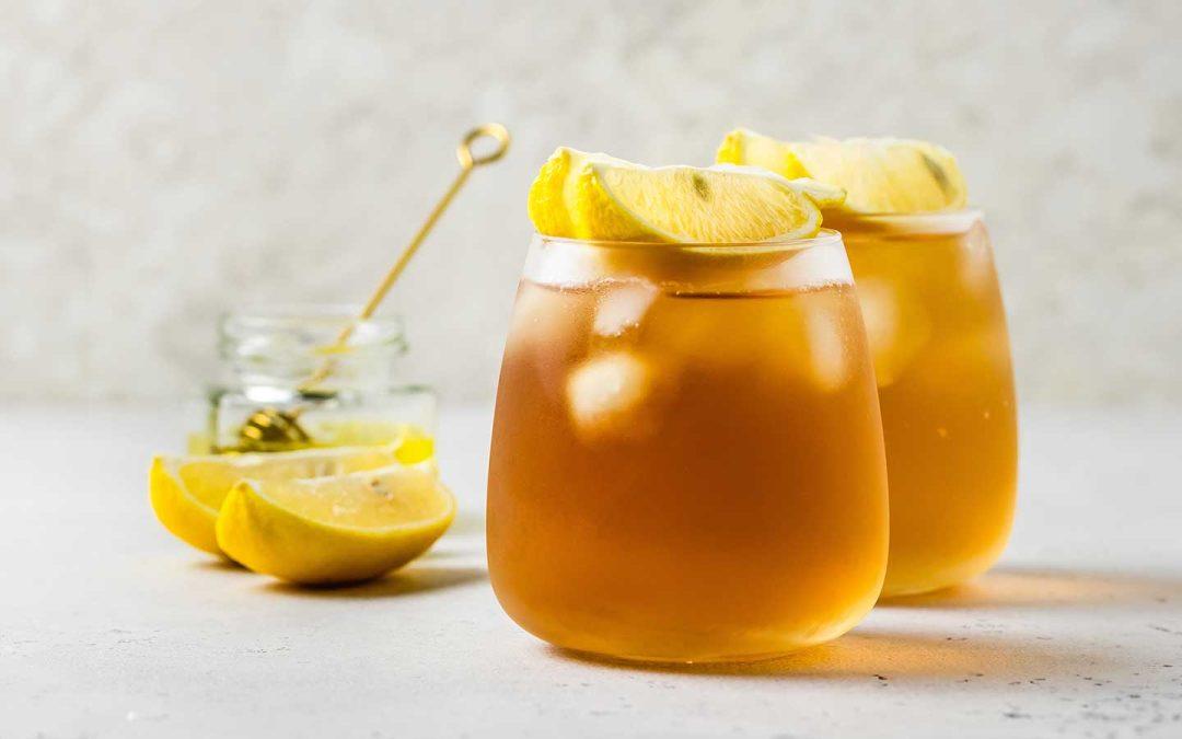 Hibiscus and honey lemonade