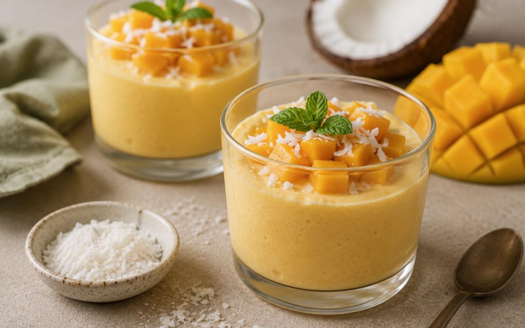 Mousse de manga e coco